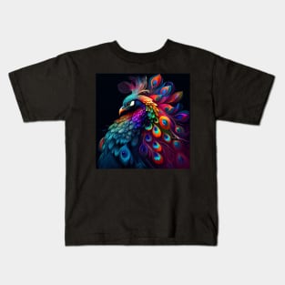 Beautiful peacock artwork Kids T-Shirt